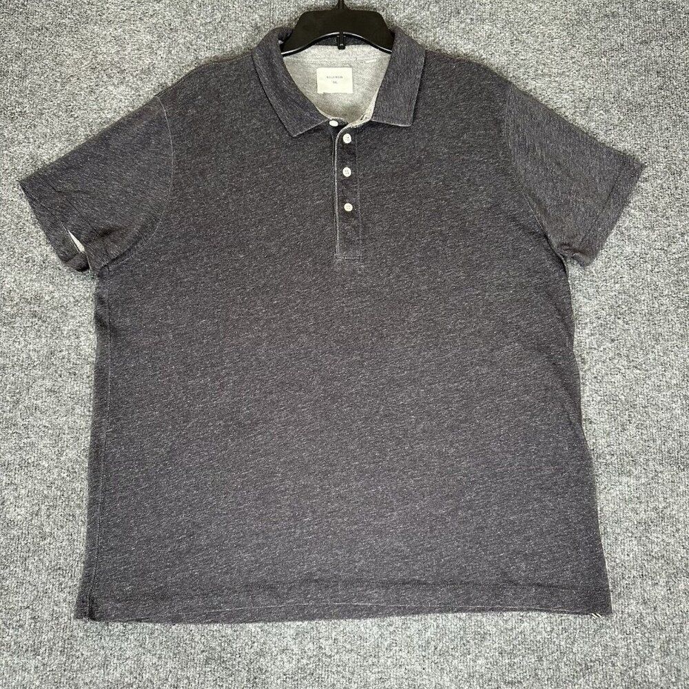 Billy Reid Polo Shirt 2XL Dark Grey Solid Short Sleeve Cotton Casual Adult